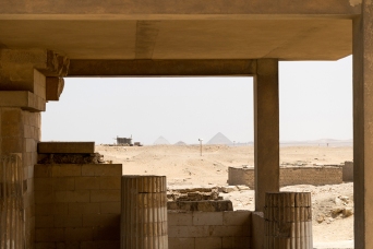 The pyramids of Dahshur in the distance