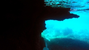 underwater in the cave